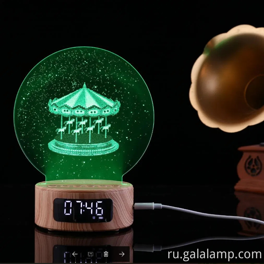 Красочный светодиодный ночной свет с динамиком Bluetooth и будильником